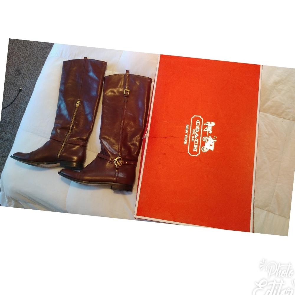 Coach leather boots